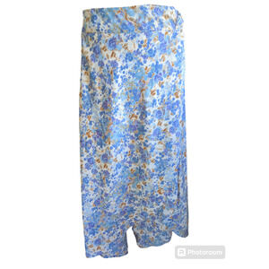 Large Lush blue taupe women's long skirt #15
